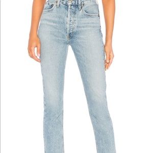 AGOLDE Riley High Rise in Zephyr